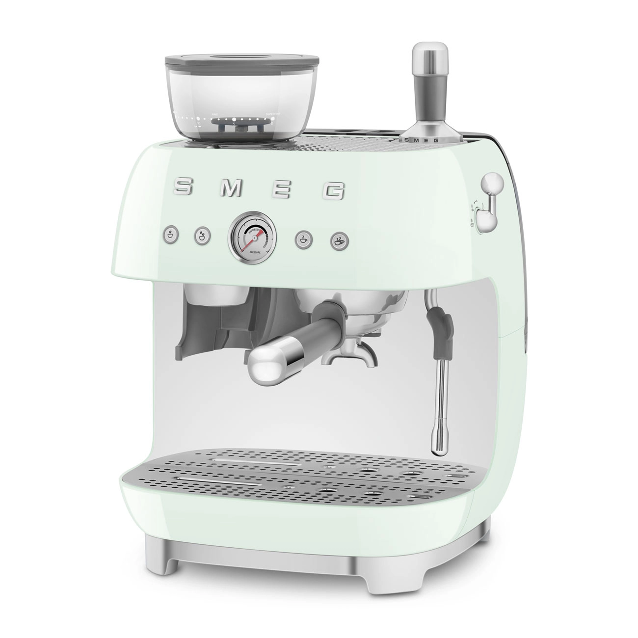 Smeg Manual Espresso Coffee Machine with Coffee Grinder Pastel Green
