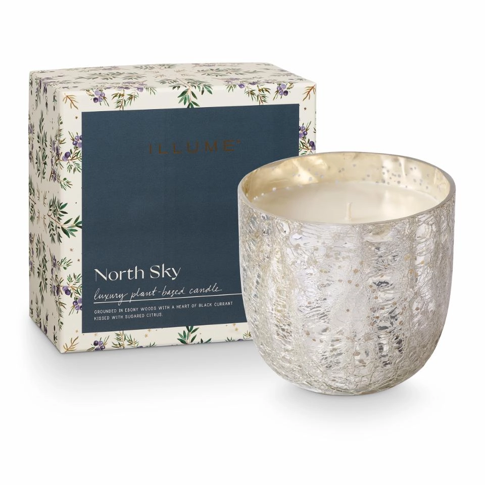 Bloomingville Blue Crackle Glass Candle North Sky – ILLUME 610 gr