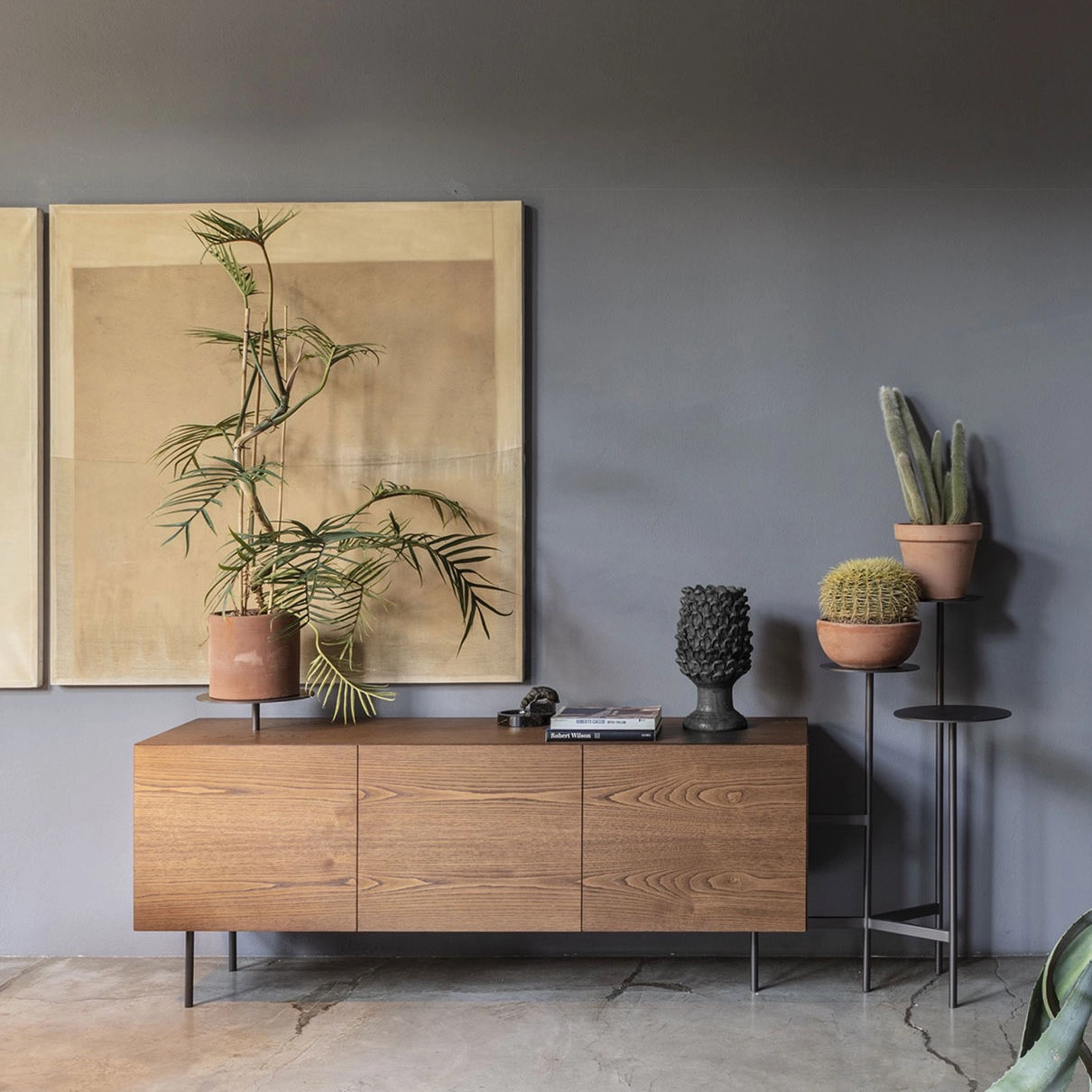 Mogg Credenza Ikebana Placcata in castagno