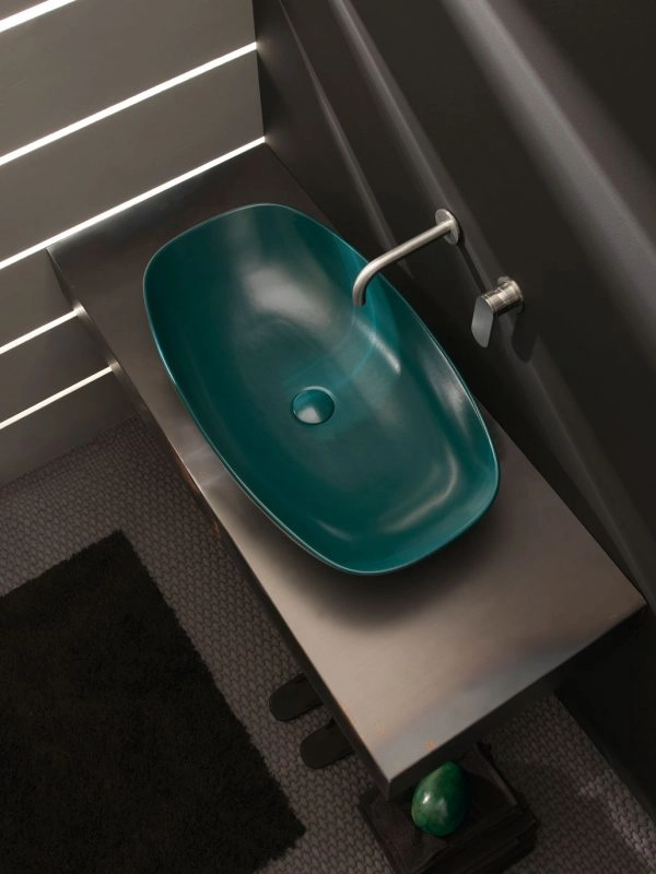 Lavabo da appoggio Flaminia NudaSlim 75 Fango Opaco