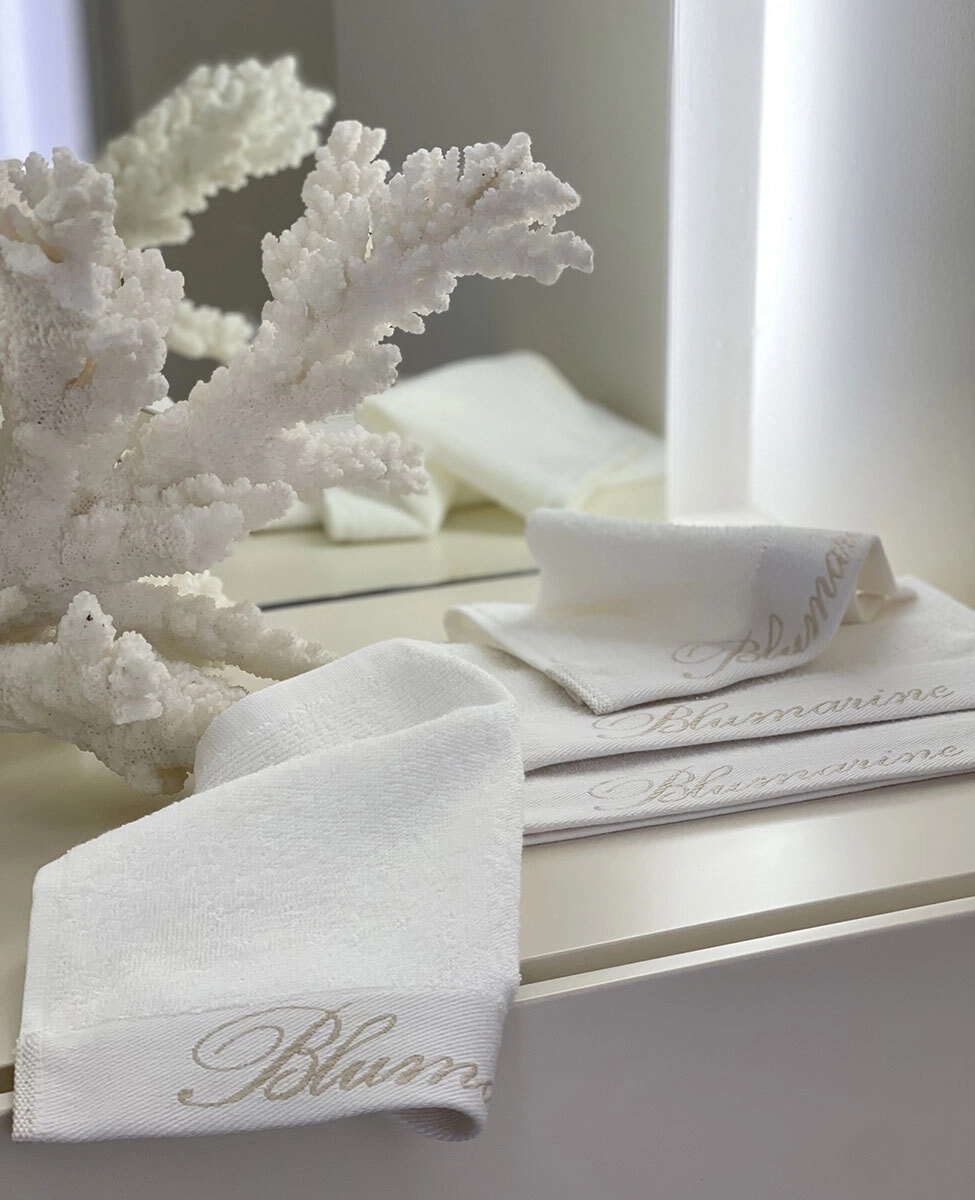 Blumarine Home Zestaw 4 Myjek Spa z Białej Bawełny Frotte