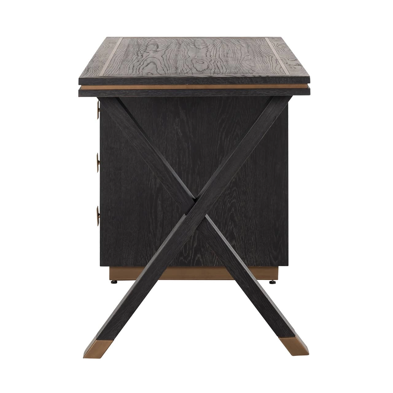 Richmond Interiors Hunter Rustic Desk – Black Oak Veneer