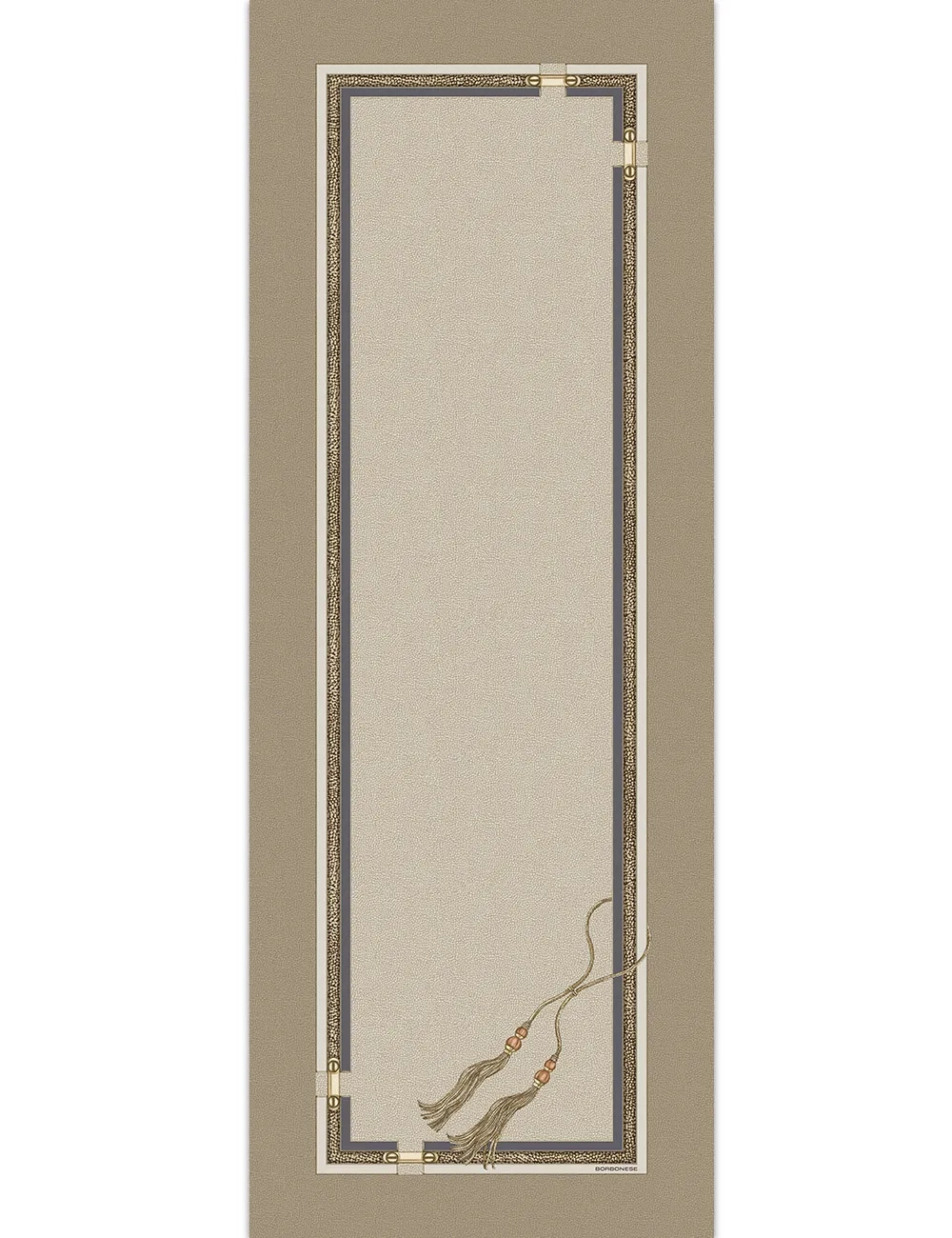 Borbonese Home Ascot Table Runner – Printed Cotton 50x150 cm Taupe