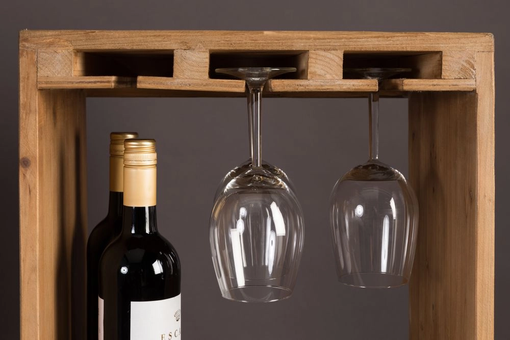 DutchBone Mobiletto da Vini Claude – Cantinetta Portabottiglie in Legno di Abete per 28 Bottiglie