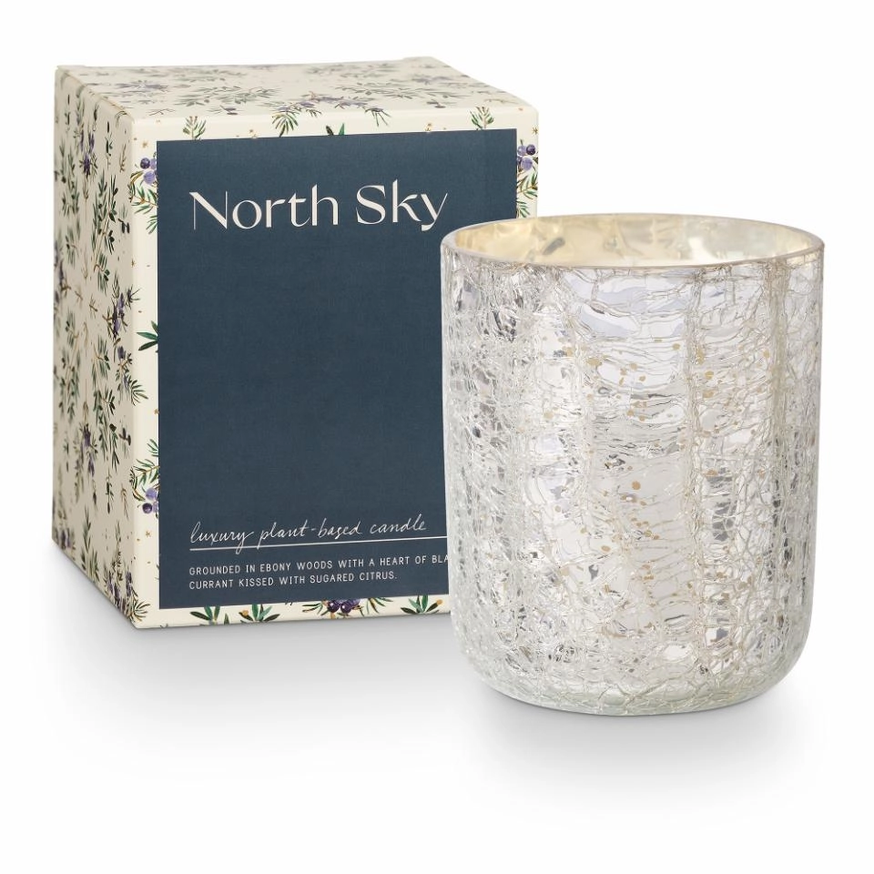 Bloomingville Blue Crackle Glass Candle North Sky – ILLUME 235 gr
