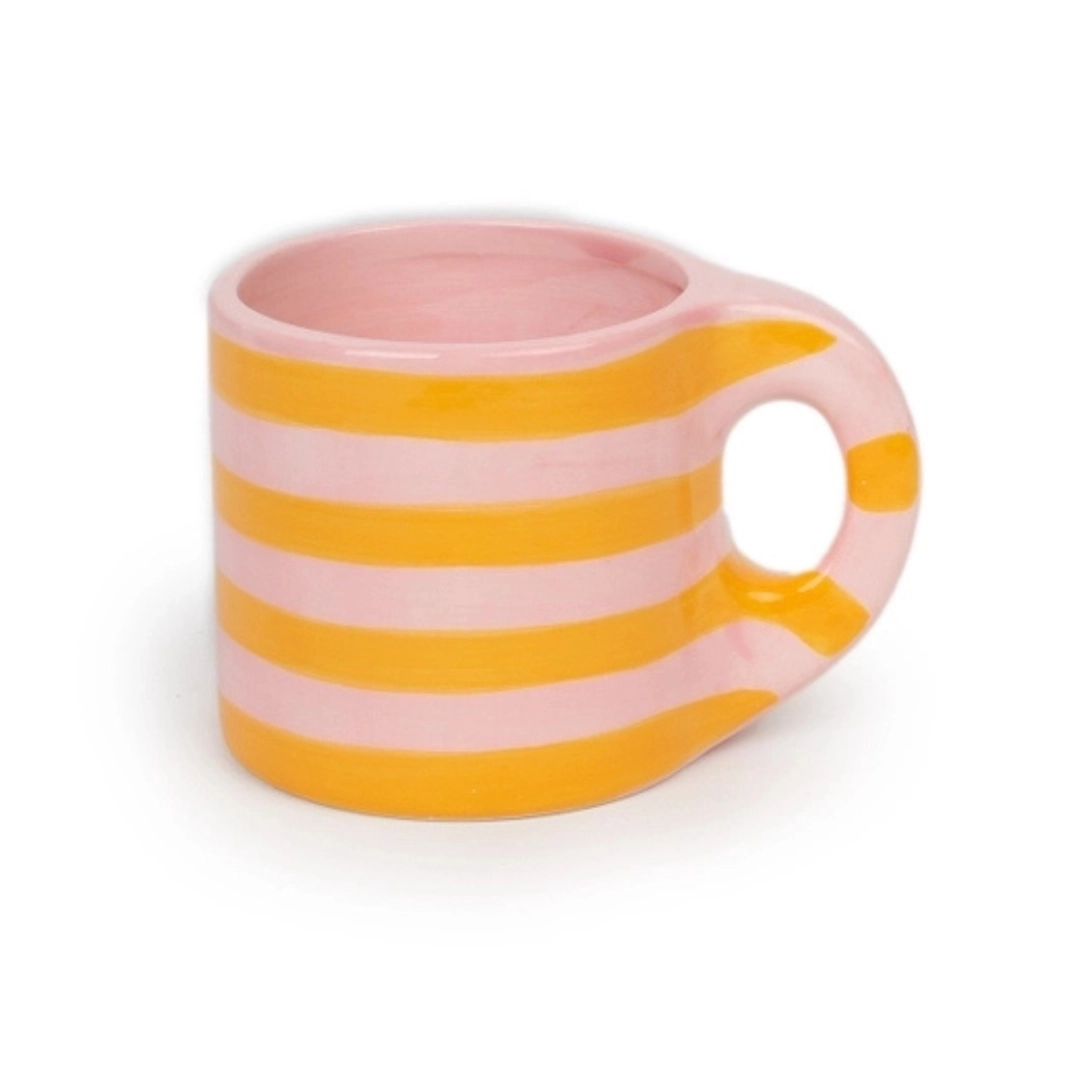 Breakfast for Two Gift Set: 2 Hand-Painted Mugs & Cutting Board