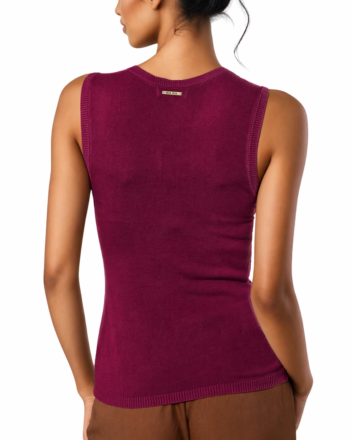 Top Tank Cedrina z Dzianiny – Bordowy