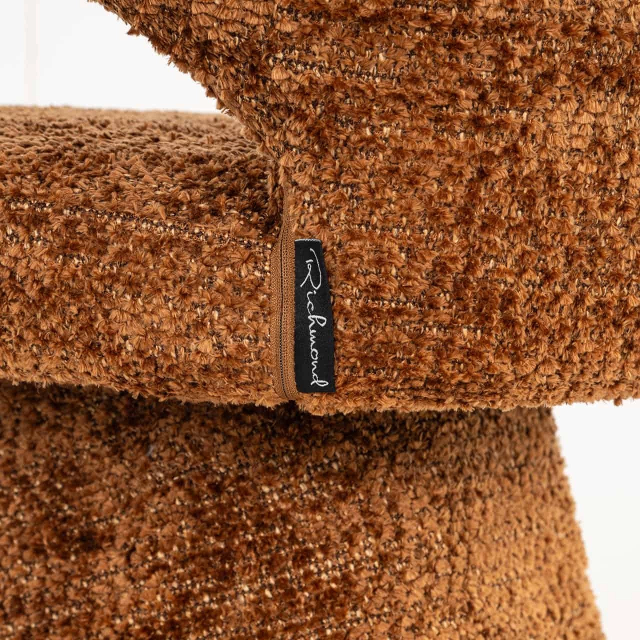 Richmond Interiors Set of 2 Gatsbi Bar Stools – Cinnamon Brown with Bronze Footrest