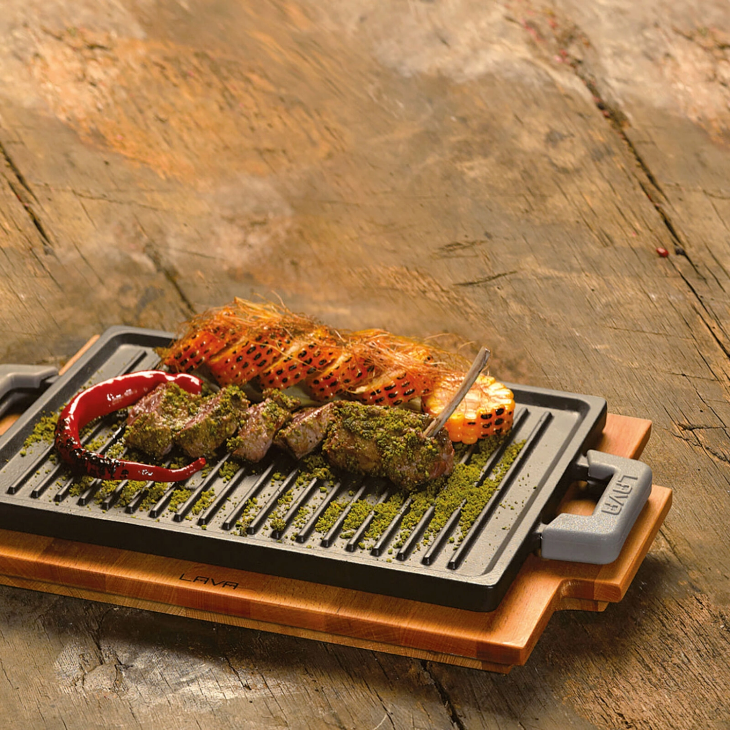 Grill pan with stand