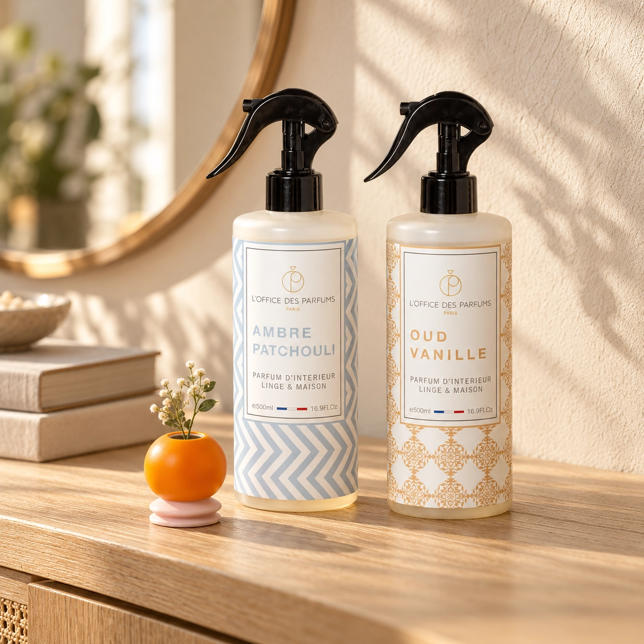 Home Fragrance Gift Set: 2 Room Sprays & Hand-Painted Ceramic Vase