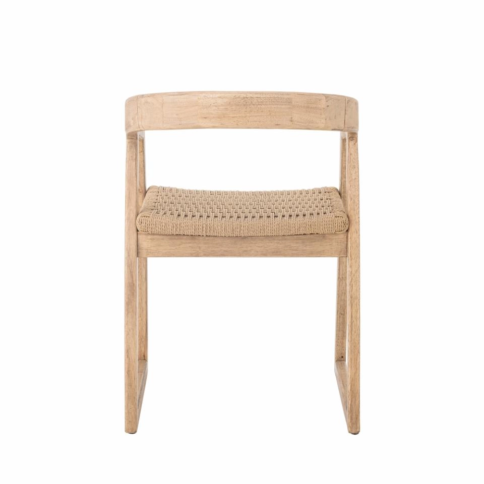 Bloomingville Sedia da Pranzo Serrone - Legno di Caucciù con Seduta Intrecciata