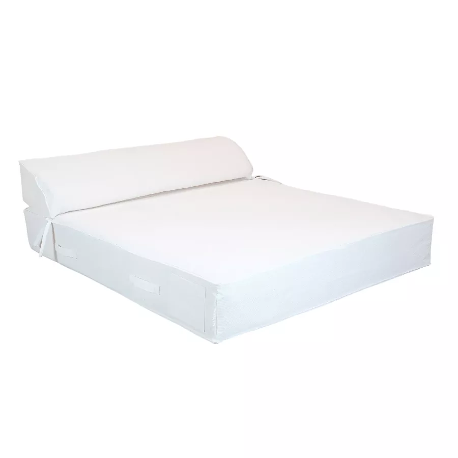 MX Home Letto Prendisole 2 Posti in Schiuma - Bianco Rafia