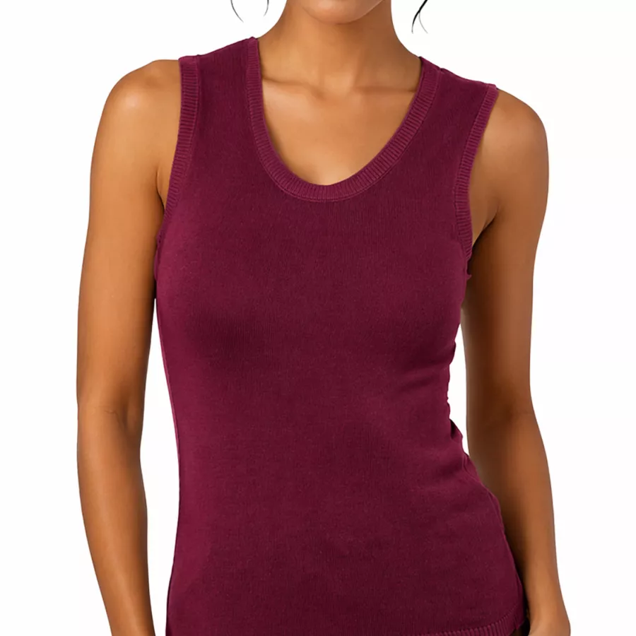 Top Tank Cedrina z Dzianiny – Bordowy