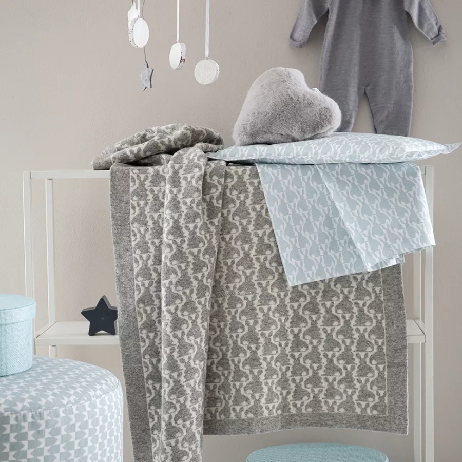 Crib Blanket Blumarine Baby Bianconiglio Grey