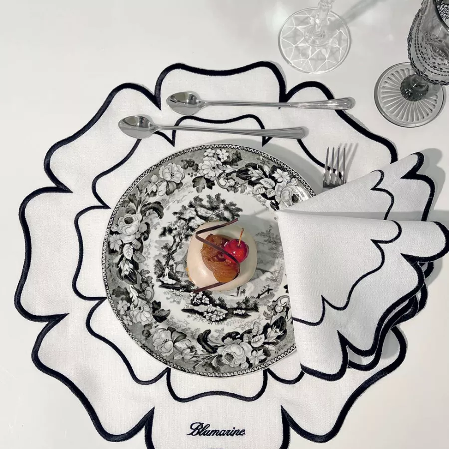 American Placemat Set Blumarine Home Rosinda Black