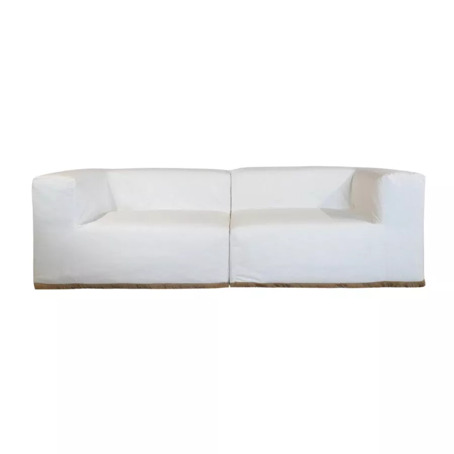 Modular sofa with fringes MX Home 3-seater White