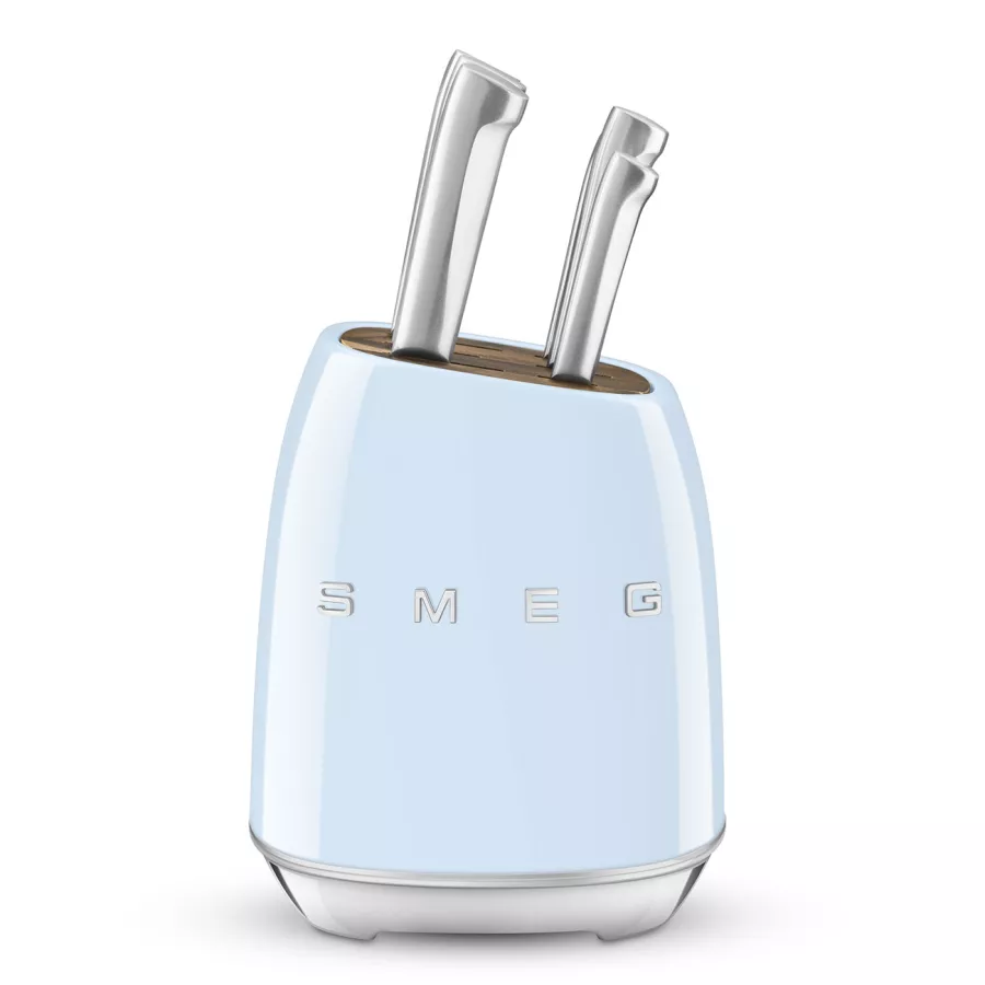 Smeg Knife Block 50's Style Light Blue