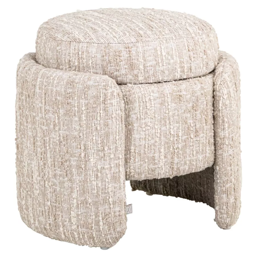 Richmond Interiors Storage Pouf & Footstool – Cupid Beige Angora