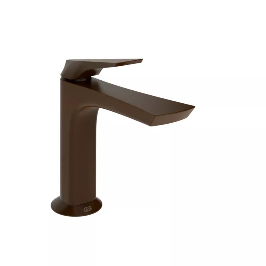 Gessi Ventaglio 72051 – Miscelatore Lavabo Basso in Ottone con Piletta Stop&Go - Bronzo Scuro