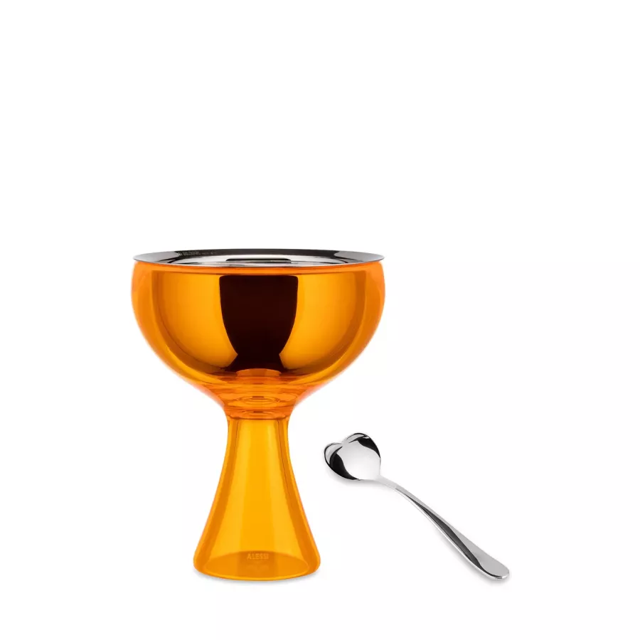 Coppa gelato con cucchiaino Alessi Big Love Arancione