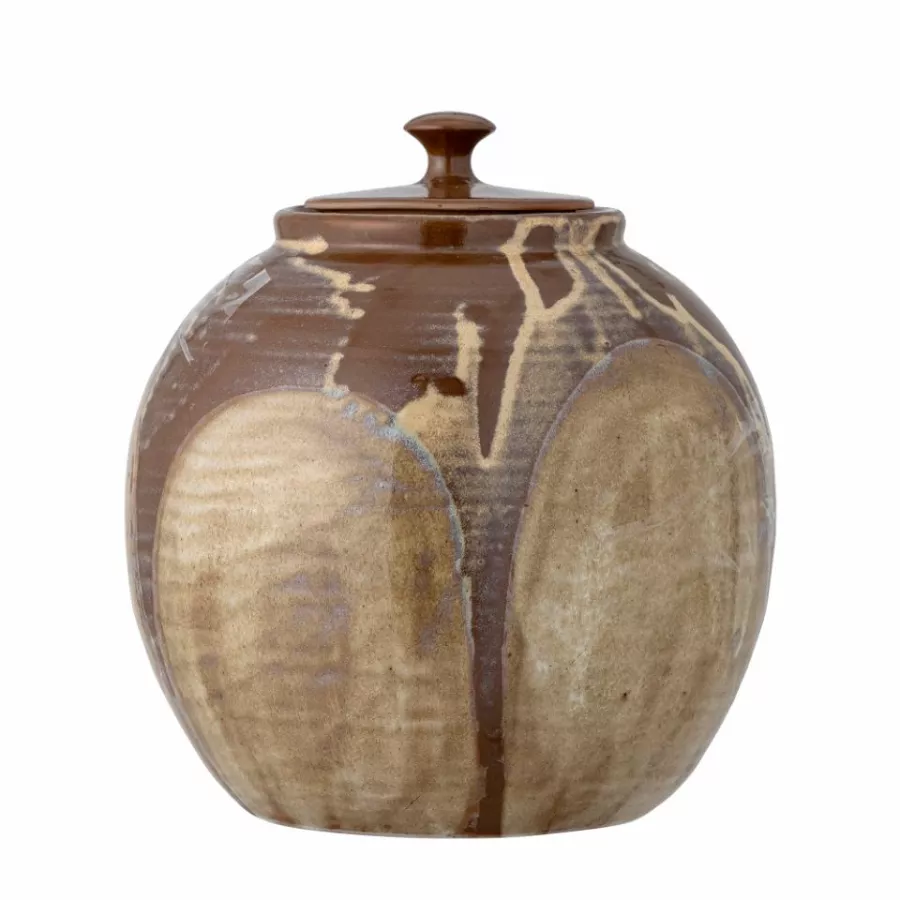 Bloomingville Jar w/Lid Stoneware Brown