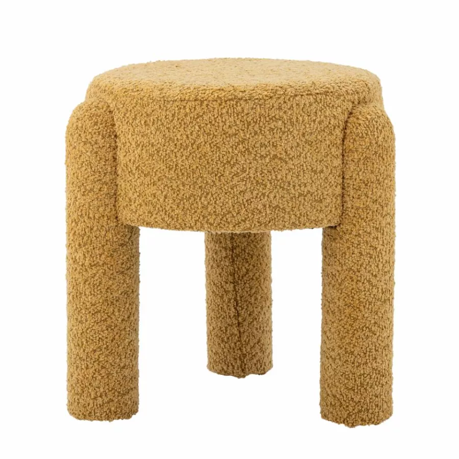 Bloomingville Bruno Stool – Yellow Bouclé Polyester