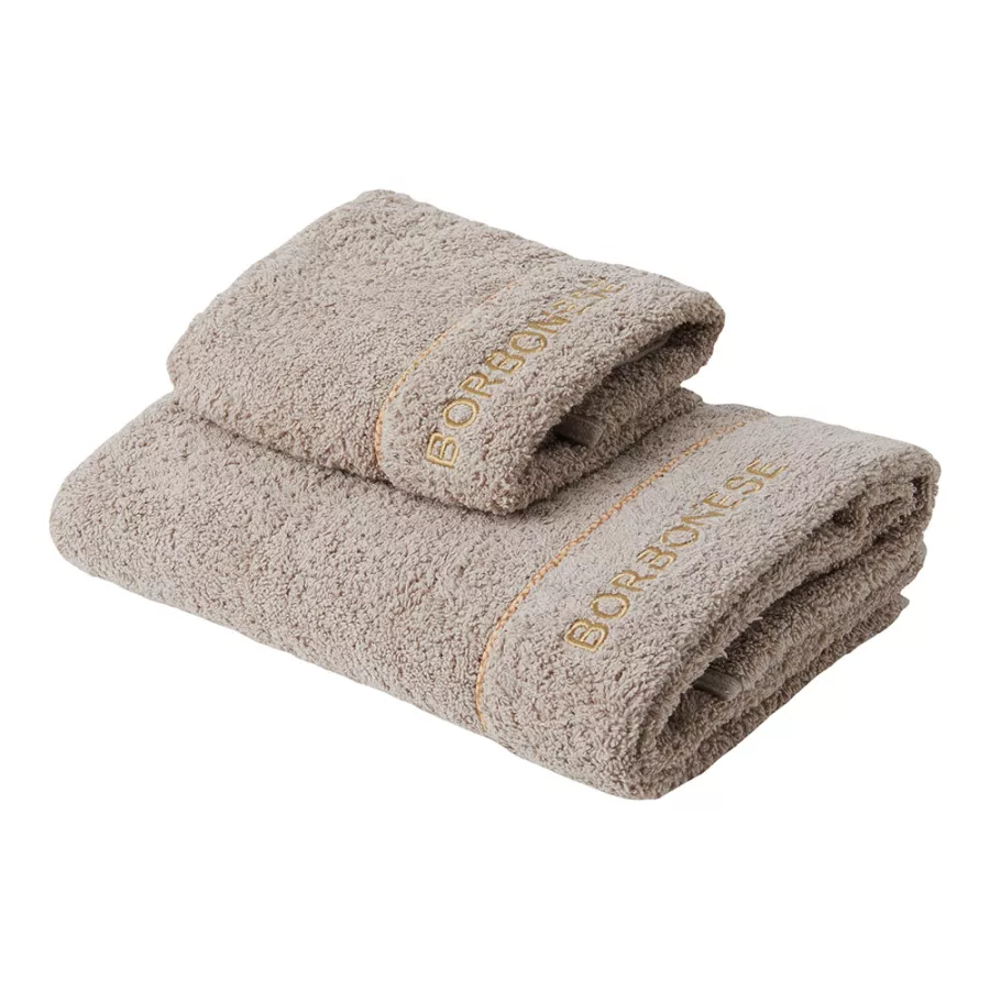 Borbonese Home Fine Op 2-Piece Towel Set – Taupe Cotton Terry