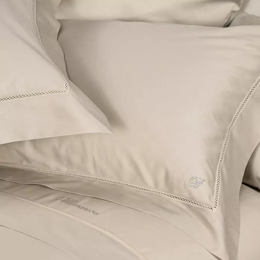 Komplet pościeli Blumarine Blu Notte – satyna bawełniana, kolor Masło