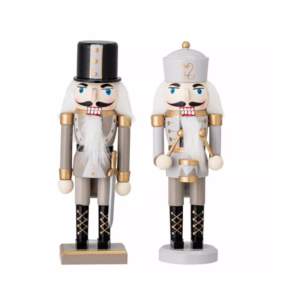 Bloomingville Christmas Decoration Darren – Set of 2 Wooden Nutcrackers