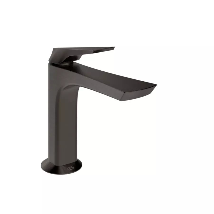 Gessi Ventaglio 72051 – Miscelatore Lavabo Basso in Ottone con Piletta Stop&Go - Nero Metal Brushed PVD