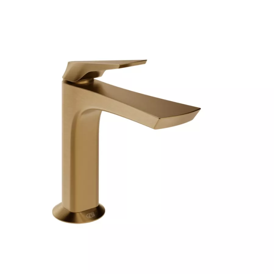 Gessi Ventaglio 72051 – Miscelatore Lavabo Basso in Ottone con Piletta Stop&Go - Warm Bronze Brushed PVD