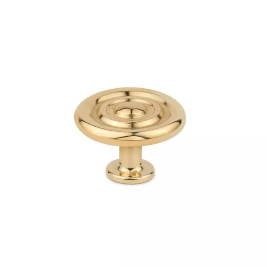 Knob Pap Deco Lyon dot I Brass