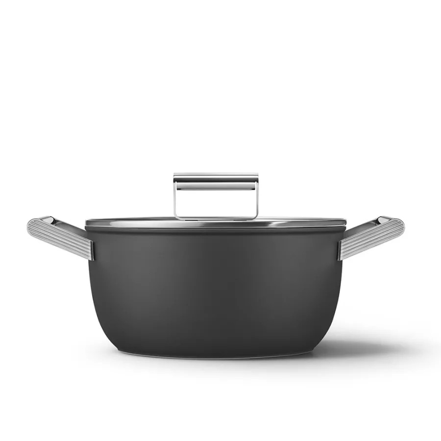 Smeg Nonstick Casserole Black ⌀ 24cm