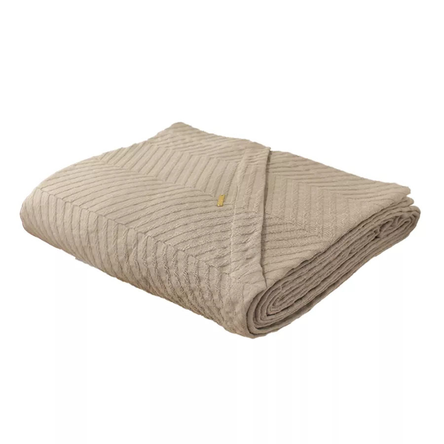 Borbonese Home Taylor Double Bedspread – Matelassé Cotton Taupe 260×270 cm