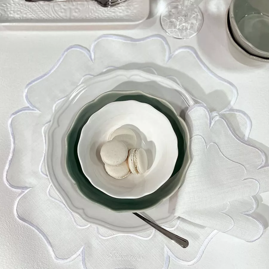 American Placemat Set Blumarine Home Rosinda White