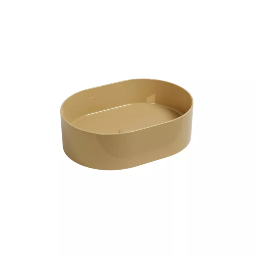 Lavabo ovale da appoggio Cielo Theo Anemone lucido