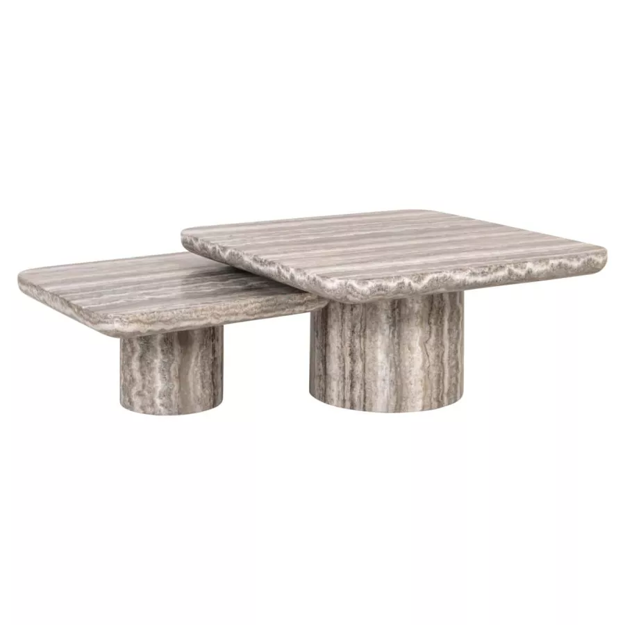 Richmond Interiors Set of 2 Dulce Grey Coffee Tables – Guangxi Marble