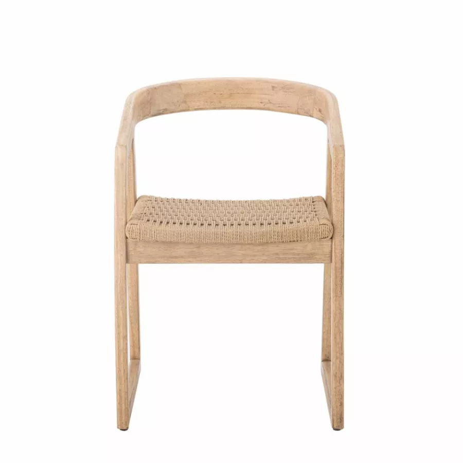 Bloomingville Sedia da Pranzo Serrone - Legno di Caucciù con Seduta Intrecciata