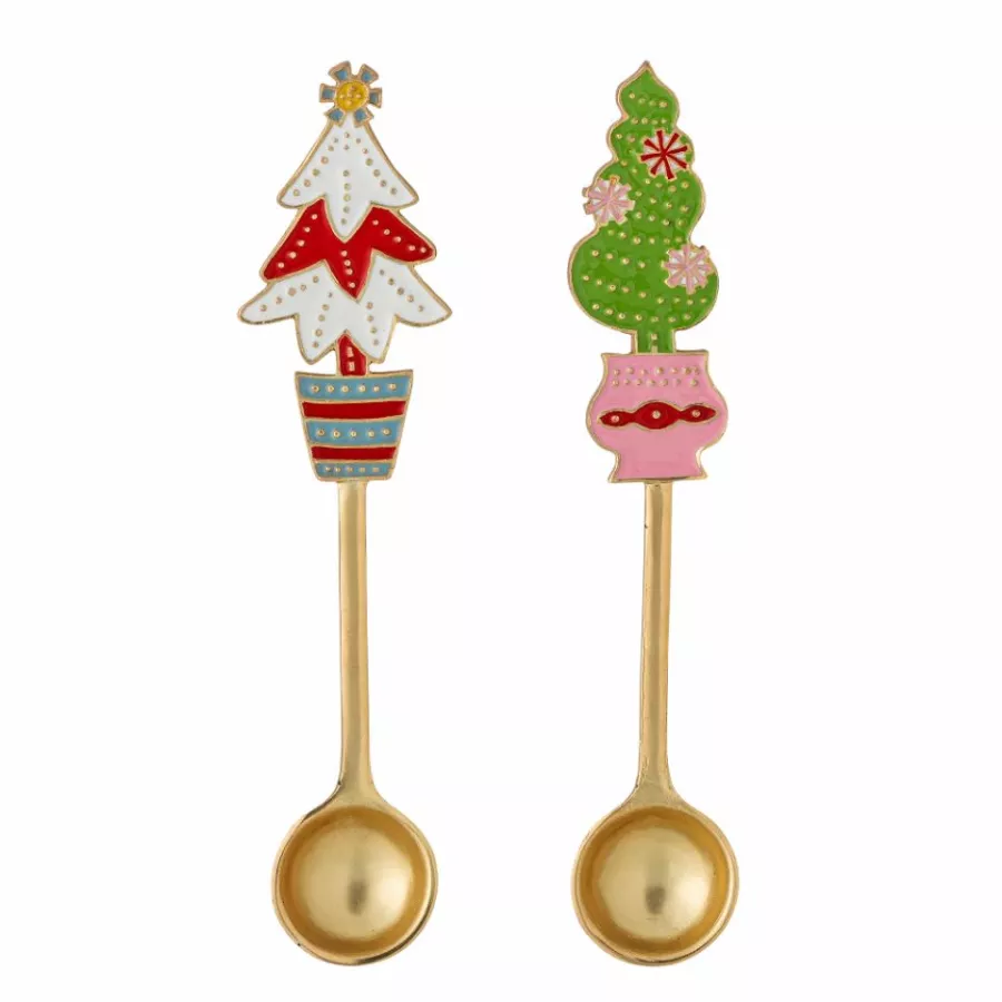 Set of 2 Christmas teaspoons Bloomingville Freydis Zinc Alloy Gold