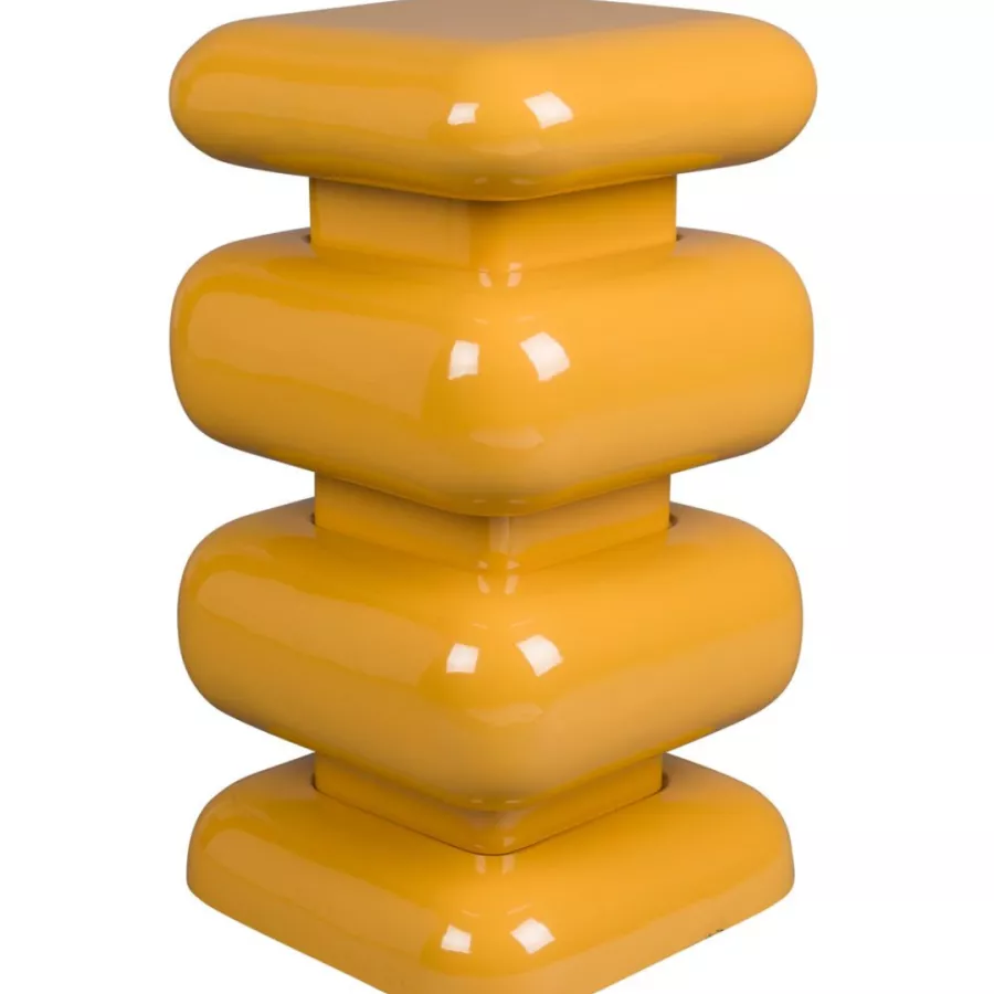 DutchBone Stubby Side Table - Ochre Yellow Ø 29 x H 49 cm