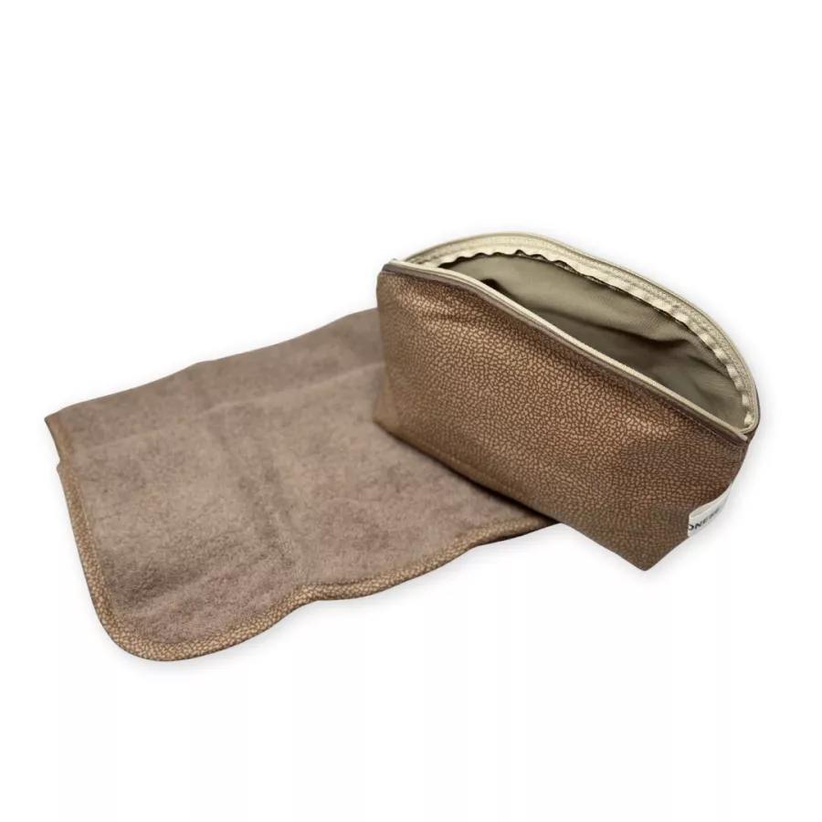 Borbonese Pochette Minimal con 2 Lavette – Color Cuoio