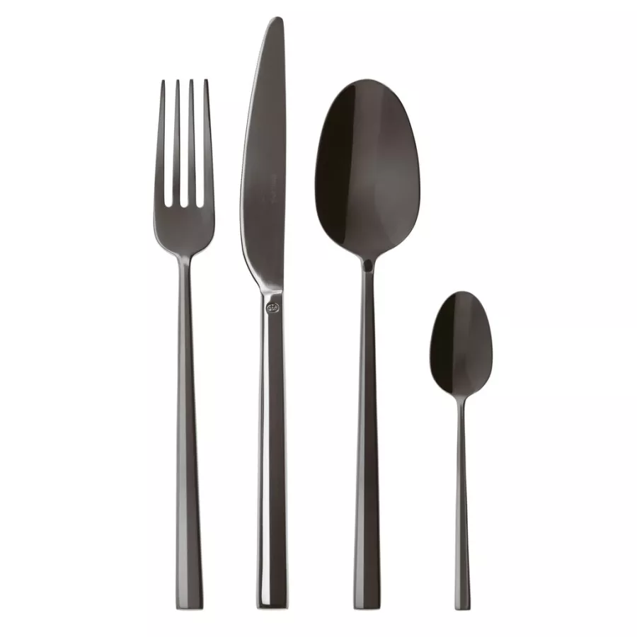 Sambonet Table service 24 cutlery "Rock" Mirror PVD 2Black