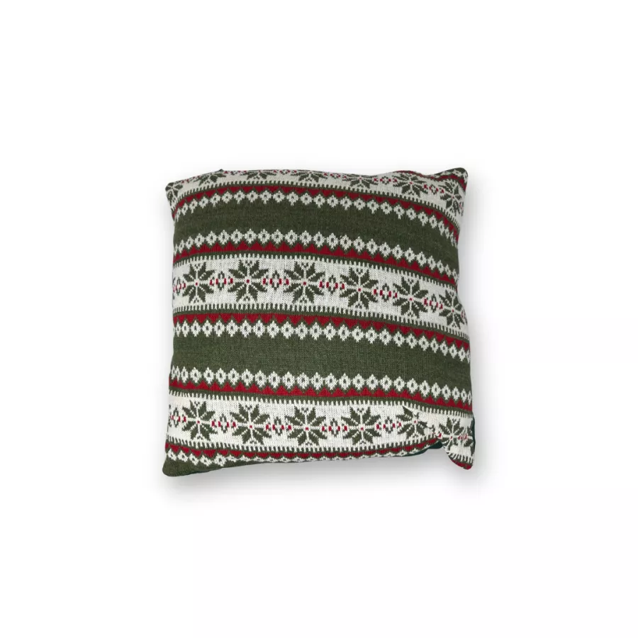 Christmas Knitted Cushion Green