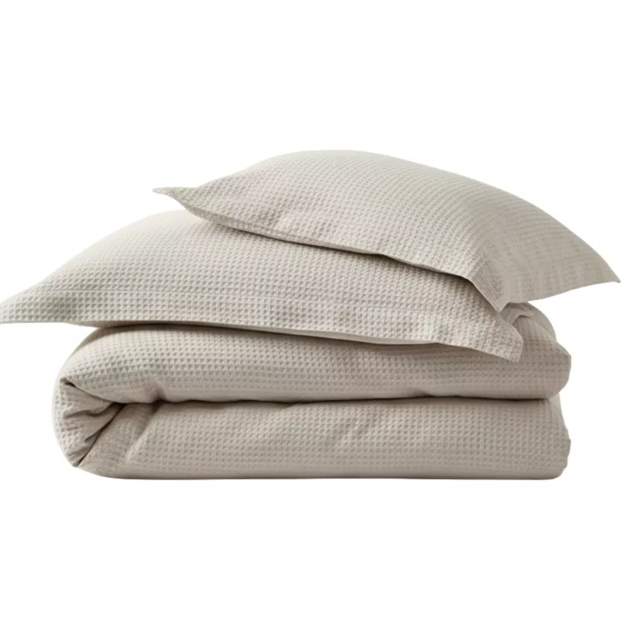 Duvet Cover Set Super King Yard Waffle Cotton Ivory