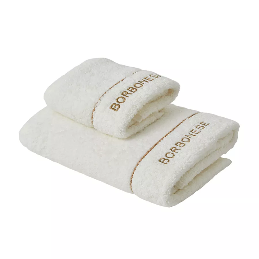 Borbonese Home Fine Op 2-Piece Towel Set – Ivory Cotton Terry