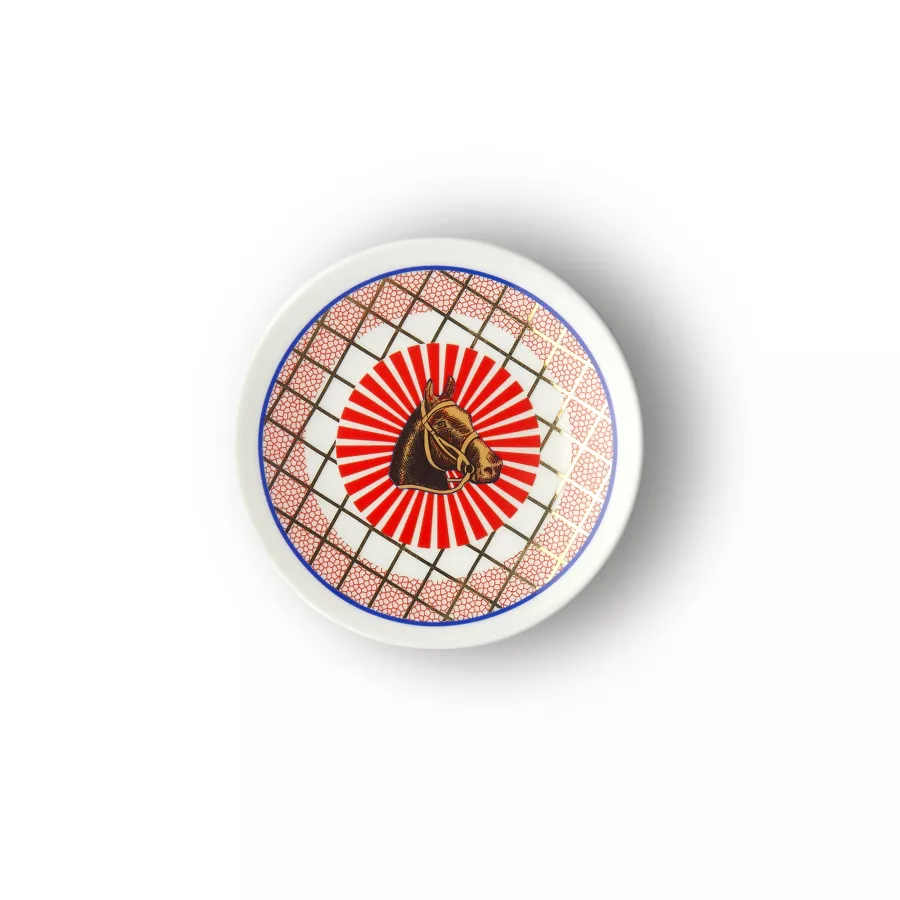 Bitossi Podstawka pod filiżankę z porcelany z motywem konia