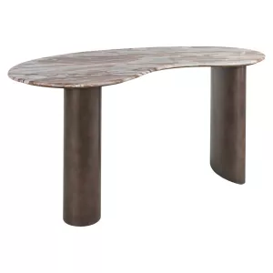 Richmond Interiors Brando Blush Desk – Toronto Marble & Bronze Metal
