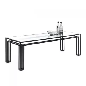Mogg Tavolo da pranzo Hotline Nero Vetro trasparente - 240 x 90 x H 75 cm