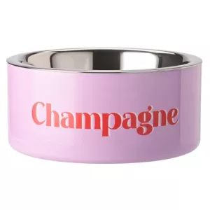 Ciotola per Cani in Acciaio Inox Gift Company “Champagne” – Rosa Ø 20 cm