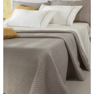 Borbonese Home Taylor Double Bedspread – Matelassé Cotton Taupe 260×270 cm